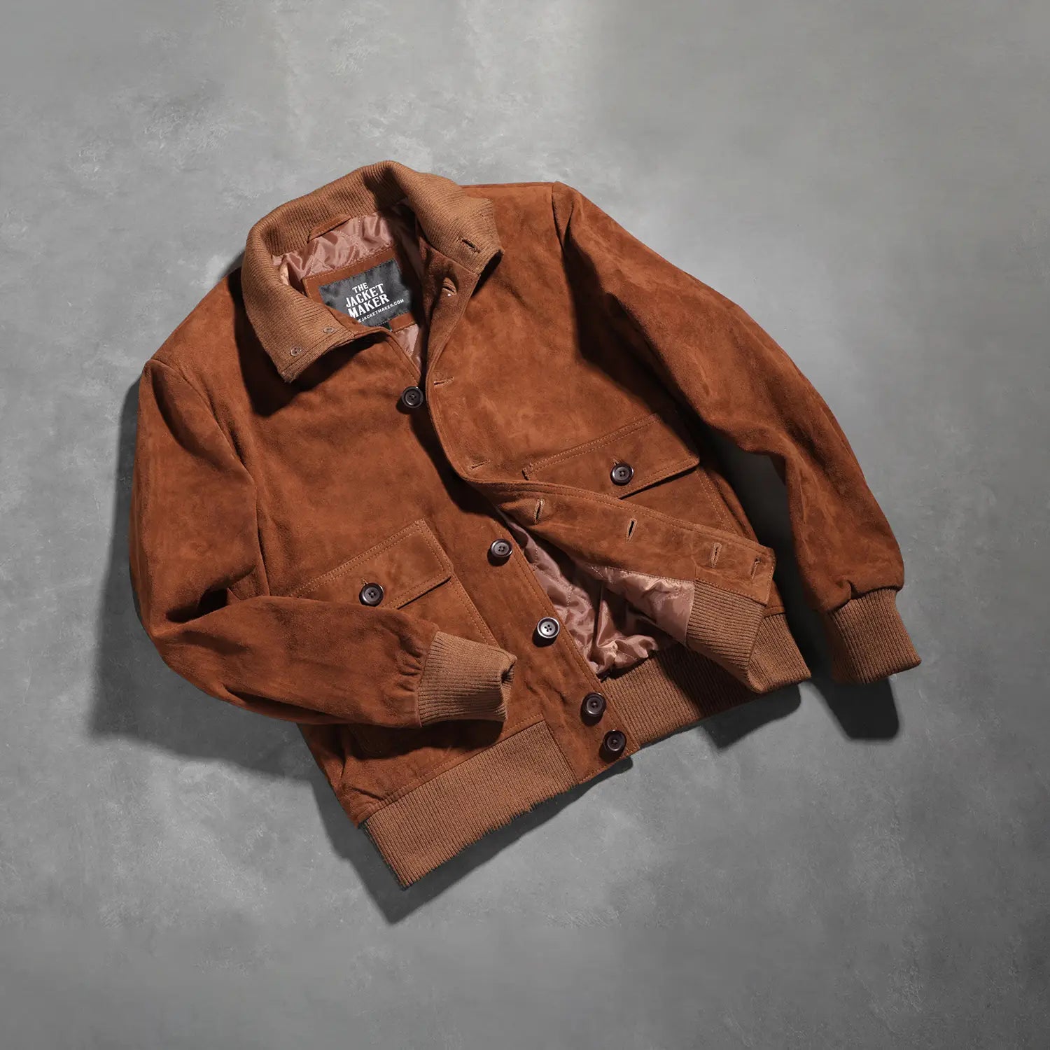 Luxurious Eaton Men's Brown Suede Bomber Jacket - Real Goatskin Leather