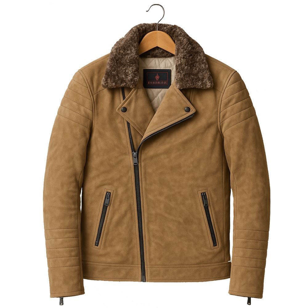 SUEDE LEATHER JACKET FOR BIKER